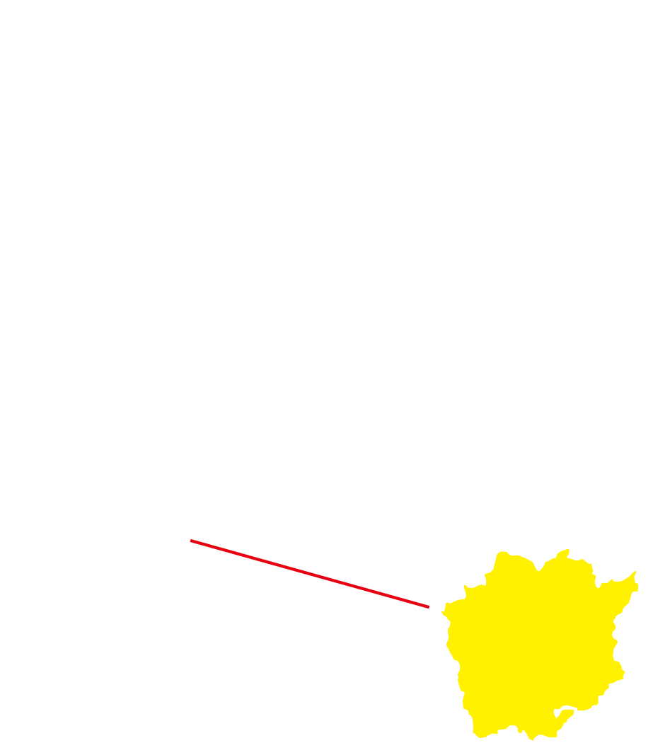 岡山県の地図